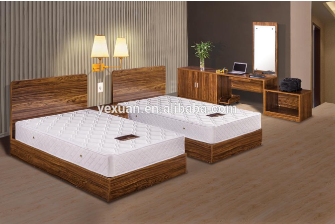 Vietnam melamine solid wood bed for hotel bedroom
